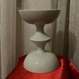 2 small White Ceramic footed dishes
